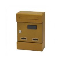 Boîte aux lettres – 28 x 8 x 38 cm – Acier 6 mm – Finition or clair ou anthracite – Fermeture anti-pluie – MILLE SRL
