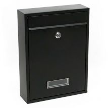 Boite Aux Lettres Murale Courrier Noir Revêtement Par Poudre V2