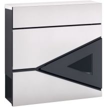 Boîte aux lettres murale design verrouillable - fenêtre - kit visserie inclus - acier galvanisé inox