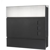 Boîte aux lettres acier inoxydable boîte aux lettres murale compartiment à journaux rouleau de journaux plaque signalétique design boîte aux lettres