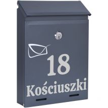 Boîte aux lettres Odvin anthracite avec inscriptions