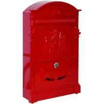Villa italia boîte aux lettres pour l'extérieur en aluminium couleur rouge L26xP9xH42 cm