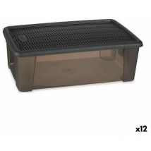 Stefanplast - Boîte avec couvercle elegance grey 19.5 x 11.5 x 33 cm plastic 5 l (12 pieces)