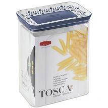Pot Tosca rectangulaire d'une capacité de 2,2 litres, couleur Blanc/Bleu, produit par Stefanplast 55651).