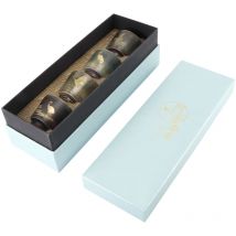 Treetalk - Boîte-cadeau de tasse à thé en céramique avec petite tasse de thé kung fu en or peinte à la main, tasse de maître chinois rétro, cadeau