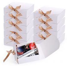 Boite Cadeau,10PCS Boîtes Cadeaux avec Couvercles 6,3 x 6,3 x 2 pouces Boîtes Cadeaux Vide pour Cadeaux,Fête, Anniversaire,Mariage