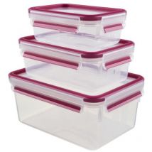 Frischhaltedose clip & close, 3er Set, 0,55/1,0/2,30 l (515584) - Emsa