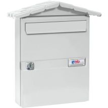 Boîte Aux Lettres Extérieure Btv Mod. Chalet 240x87x345 Mm Acier Blanc - Talla