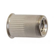 Boite de 100 écrous crantés Acton sertir - Ø4 mm - Tête affleurante Inox A2 - 626334