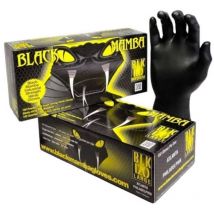 Boite de 100 gants jetables nitrile noir Black Mamba BLM0500 - Noir - 7 (s)