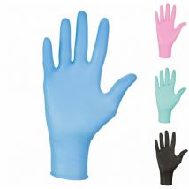 Boite de 100 gants en nitrile jetables - non poudrés - Taille l - Bleu Vivezen