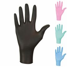 Lot de 2 boites de 100 gants en nitrile jetables - non poudrés - Taille l - Noir Vivezen