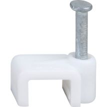 Eur Ohm - Boite de 100 pontets attaches pour cables méplat 2x0,5² ou 2x0,75² blanc RAL9010