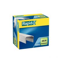 Boîte de 5000 agrafes type 22/6 - 24/6 galvanisées pour agrafeuses de bureau rapid