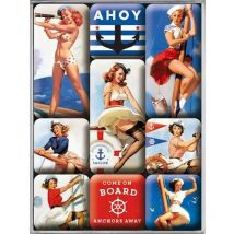 Boite de 9 mini-magnets Pin-up