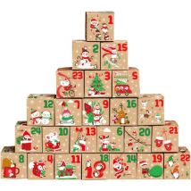 Coocheer - Boîte de Calendrier de l'Avent 777cm,24 Calendrier de l'Avent,Bricolage, boîte de Calendrier de Noël, Boîte de l'Avent, Bricolage