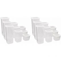 Hanah Home - Boîte de conservation en plastique blanc Box 18 pièces