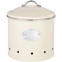 Boîte de conservation Wenko Nero 4L, Avec aération pour une circulation optimale de l'air, Boîte style rétro, En métal laqué avec étiquette