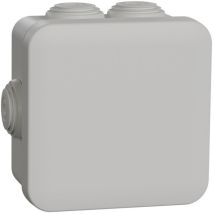 Boîte De Dérivation Carrée Mureva Box Ip55 – 80 X 80 X 45 Mm – 7 Entrées Pour Tube Diamètre 20 Mm – Montage Mural/plafond – Sintolit