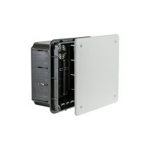 Lot de 3 boîtes de dérivation encastré Pp/t-5 (126x126x68,5) couvercle blanc bouchon en carton IP40 Elektroplast