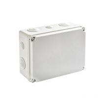 Boîte de dérivation étanche IP65 (ou IP54) avec passes fils coniques - Dimensions - 197x260x100 - Passe fil conique : 4x Ø25 + 6x Ø40 - IP65