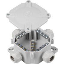 SEZ - Boîte de dérivation étanche IP67 4 presse-étoupes 122 x 122mm gris