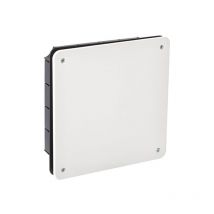 Boîte de dérivation à sceller avec cache en plastique blanc - Dimensions boite et couvercles - Boîtier de dérivation 268x268x66mm