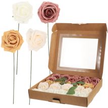 Boîte de fleurs de roses artificielles pour bouquets de mariage, arrangement de fête, décoration de la maison