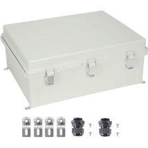 Boîte de jonction électrique extérieure Mophorn 13,78 x 9,84 x 5,90, boîtier en plastique abs avec couvercle à charnière, loquet en acier inoxydable,