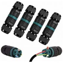 Treetalk - Boîte de jonction étanche IP68 - Lot de 4 connecteurs extérieurs à 2 voies Boîte de jonction externe étanche adaptée aux fiches de fil de