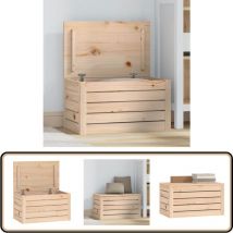 Boîte de rangement 59,5x36,5x33 cm Bois massif de pin - Boîte De Rangement - Meuble De Rangement - Rangement Intérieur - Bois Massif - Pin