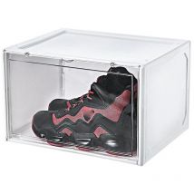 Boîte de rangement à ventouse magnétique pour baskets, boîte à chaussures transparente pour chaussures de basket-ball, armoire à chaussures blanche