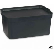 Boîte de rangement de avec couvercle plastique anthracite 7,5 l 21 x 14,2 x 32 cm (12 pcs.)
