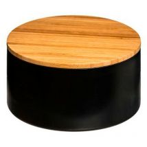 Boîte De Rangement Avec Miroir De Salle De Bain Collection Bambou-Noir 'natureo'