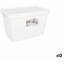 Boîte de rangement avec couvercle tontarelli maya white 6.4 l 28 x 18 x 17.7 cm (12 pièces)