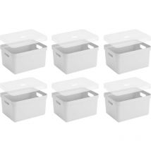 Sunware - Boite de rangement avec couvercle transparent Sigma home Box 32 l (Lot de 6)