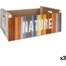 Boîte de rangement Confortime Confortime nature bois multicolore 58 x 39 x 21 cm (3 pièces)