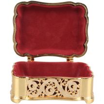 Boîte de rangement de bijoux en métal, petit coffre au trésor en alliage vintage, organisateur de bibelots pour boucles d'oreilles, colliers,