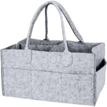Cyslmuk - Boîte de rangement de couches pliable, boîte de rangement de couches pour bébé, panier de rangement Portable pour pépinière (gris clair)
