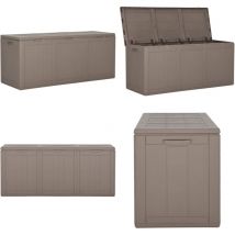 Boîte de rangement de jardin 270 l Marron pp Rotin - Boîte De Rangement Jardin - Coffre De Rangement Extérieur - Rangement Jardin - Meuble De Jardin