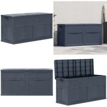 Boîte de rangement de jardin 320 l Noir - Boîte De Rangement Jardin - Coffre De Jardin - Rangement Extérieur - Rangement Patio - Boîte Outil - Home &