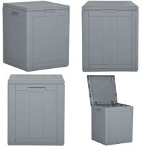Boîte de rangement de jardin 90 l Gris pp Rotin - Boîte De Rangement Jardin - Coffre De Rangement Extérieur - Rangement Jardin - Meuble De Jardin