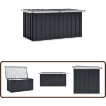 Boîte de rangement de jardin Anthracite 129x67x65 cm - Boîte De Rangement Jardin - Coffre De Jardin - Rangement Extérieur - Coffre De Jardin