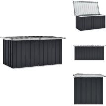 Boîte de rangement de jardin Anthracite 129x67x65 cm - Boîte De Rangement Jardin - Coffre De Jardin - Rangement Extérieur - Coffre De Jardin