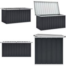 Boîte de rangement de jardin Anthracite 129x67x65 cm - Boîte De Rangement Jardin - Coffre De Jardin - Rangement Extérieur - Coffre De Jardin