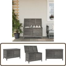 Boîte de rangement de jardin anthracite bois massif de sapin - Boîte De Rangement Jardin - Coffre De Jardin - Rangement Extérieur - Rangement Bois
