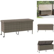 Boîte de rangement de jardin et roues gris résine tressée - Boîte De Rangement De Jardin - Boîtes De Rangement De Jardin - Boîte De Rangement