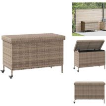 Boîte de rangement de jardin et roues gris résine tressée - Boîte De Rangement De Jardin - Boîtes De Rangement De Jardin - Boîte De Rangement