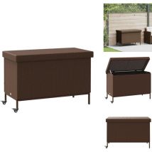 Boîte de rangement de jardin et roues marron résine tressée - Boîte De Rangement De Jardin - Boîtes De Rangement De Jardin - Boîte De Rangement