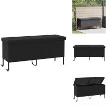 Boîte de rangement de jardin et roues noir résine tressée - Boîte De Rangement De Jardin - Boîtes De Rangement De Jardin - Boîte De Rangement